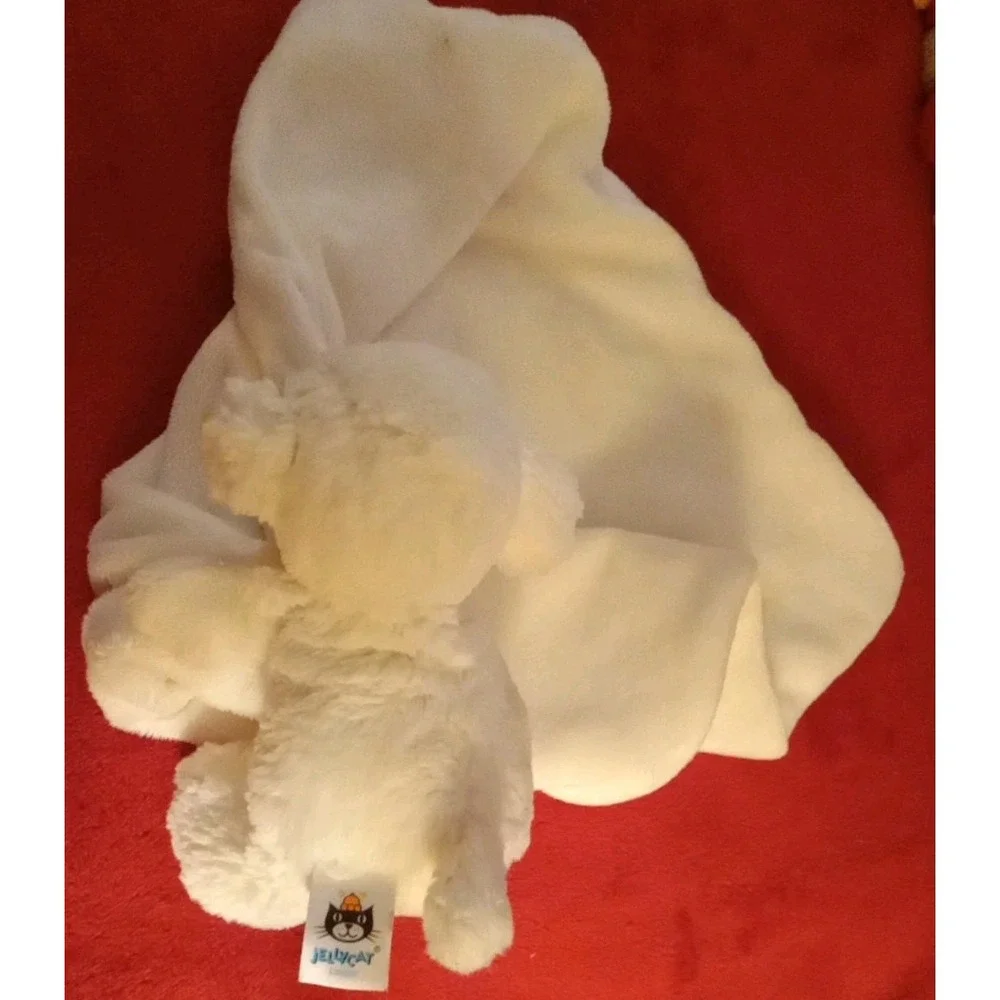 Jellycat Bashful Lamb Soother Cream White Sheep Plush Baby Security Blanket 13in